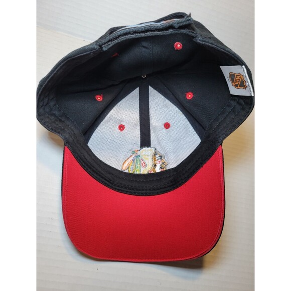 VTG Drew Pearson Chicago Blackhawks Embroidered Tomahawk Adidas Collest Game Hat - Picture 5 of 6